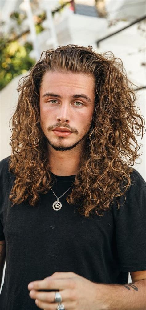 curly long hair men